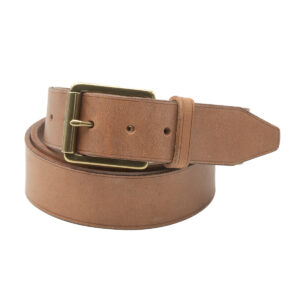 Ceinture artisanale en cuir, boucle étrivière laiton 40mm-Vallée-Sellier