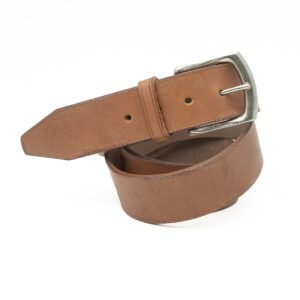 Ceinture en cuir artisanale, boucle laiton nickelé 40mm, Vallée-Sellier