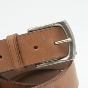 Ceinture en cuir artisanale, boucle laiton nickelé 40mm, Vallée-Sellier