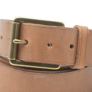 Ceinture artisanale en cuir à tannage végétal, boucle laiton massif, 40 mm, cousu main, sur mesure-Vallée-Sellier