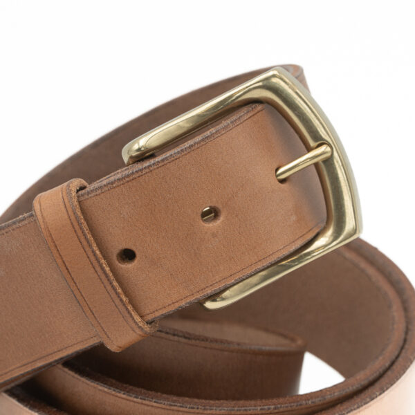 Ceinture en cuir artisanale, boucle laiton nickelé 40mm, Vallée-Sellier