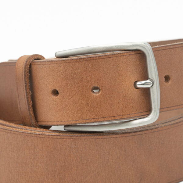 Ceinture artisanale en cuir, boucle inox 40mm, Vallée-Sellier