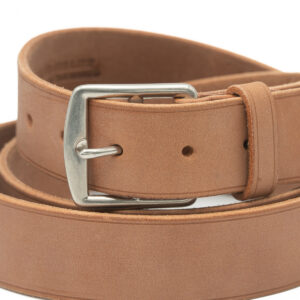 Ceinture étrivière-laiton nickelé mat, 35 mm, cousu main, sur mesure-Vallée-Sellier