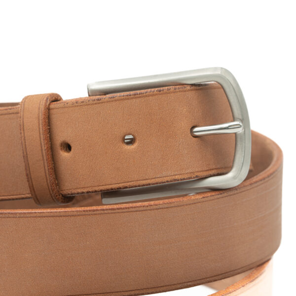 Ceinture artisanale, boucle inox, 35 mm, cousu main, sur mesure-Vallée-Sellier