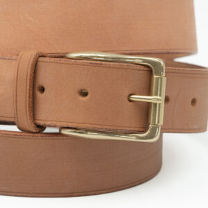 Ceinture artisanale, boucle laiton, 35 mm, cousu main, sur mesure-Vallée-Sellier
