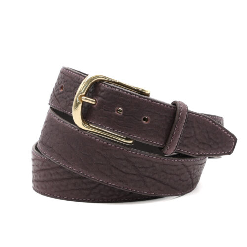 Ceinture artisanale en cuir de Taureau, boucle Laiton massif, 40 mm, sur mesure-Vallée-Sellier