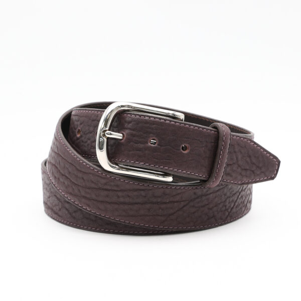 Ceinture artisanale en cuir de Taureau, boucle Laiton nickelé, 40 mm, sur mesure-Vallée-Sellier