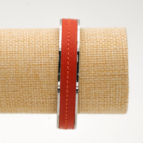Bracelet manchette 10 mm acier inox poli