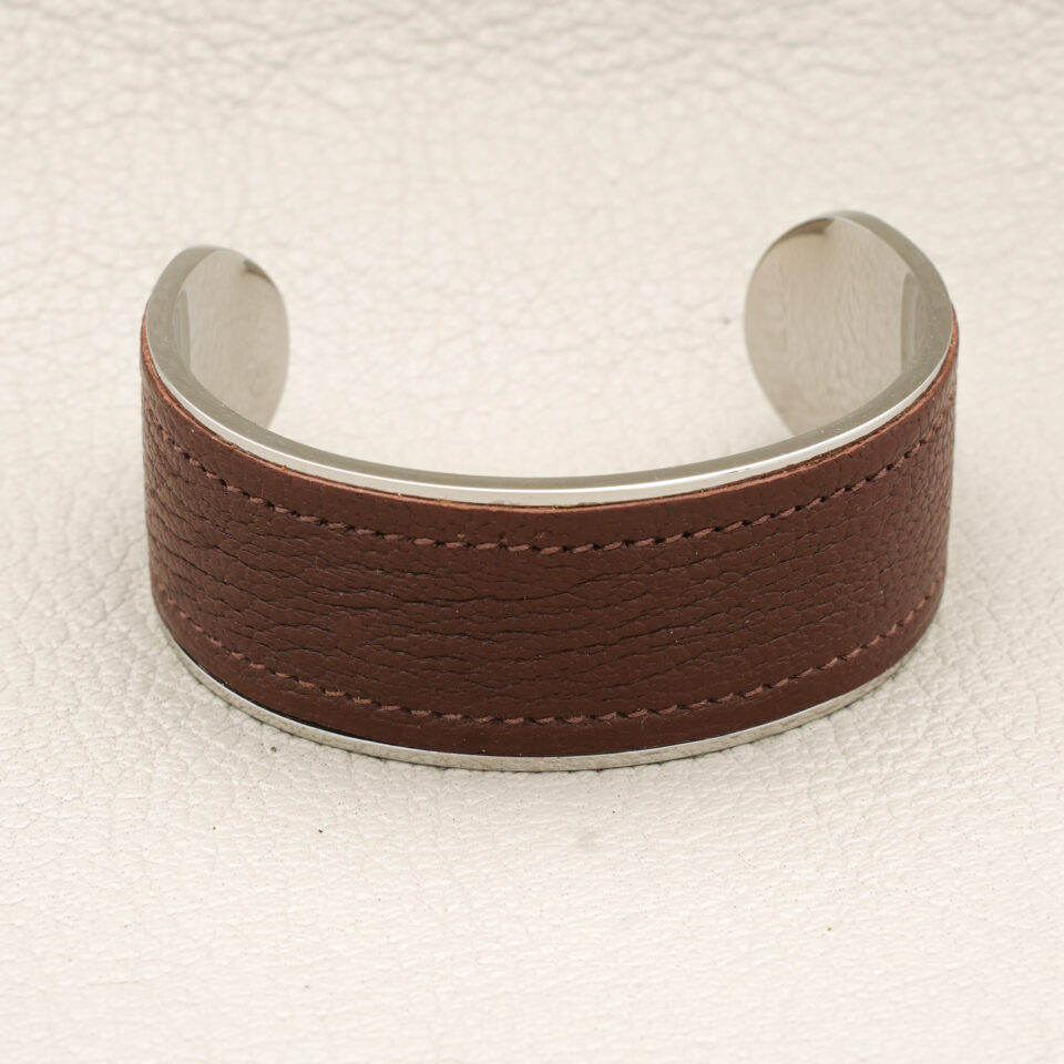 Bracelet Manchette 25 mm acier Inox Poli