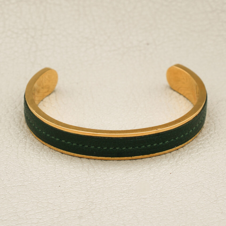 Bracelet Manchette 10 mm Plaqué Or 24 carats