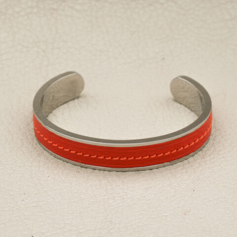 Bracelet manchette 10 mm acier inox poli