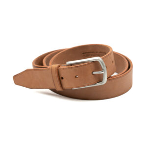 Ceinture artisanale en cuir à tannage végétal, boucle acier inoxydable, 35 mm, cousue main, sur mesure-Vallée-Sellier
