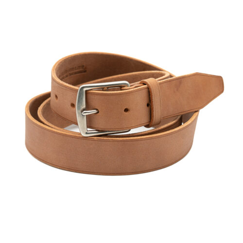 Ceinture artisanale en cuir à tannage végétal, boucle étrivière, 35 mm, cousue main, sur mesure-Vallée-Sellier