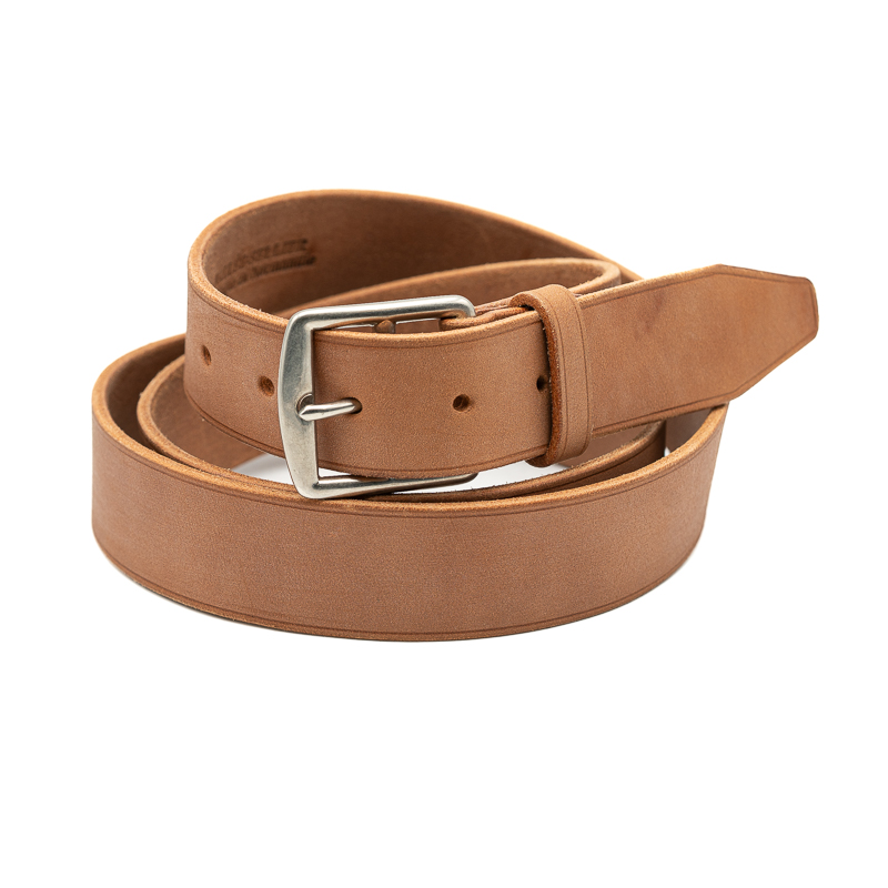 Ceinture artisanale en cuir à tannage végétal, boucle étrivière, 35 mm, cousue main, sur mesure-Vallée-Sellier