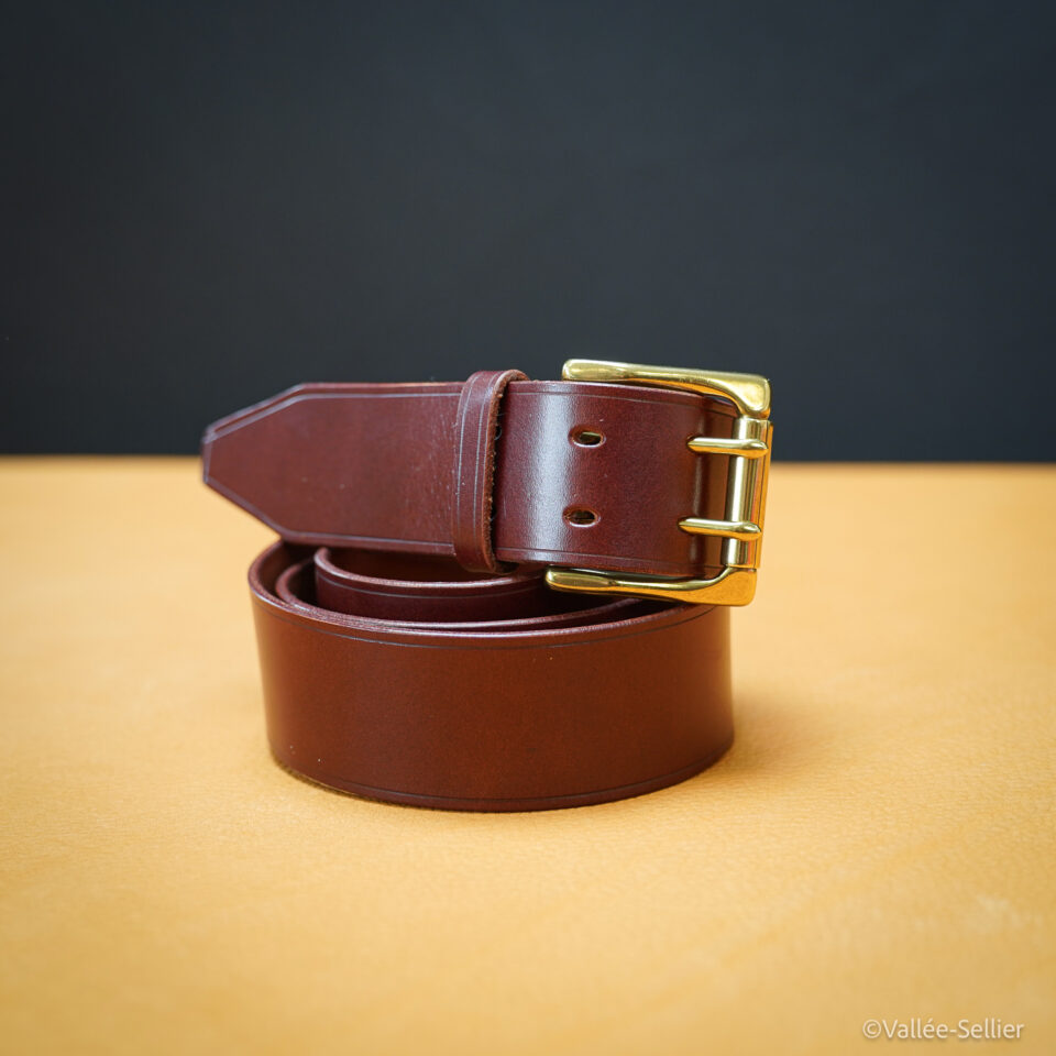 Ceinture sellier 40 mm, boucle No 14 laiton nickelé Opaque.